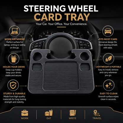 steering wheel card tray car
